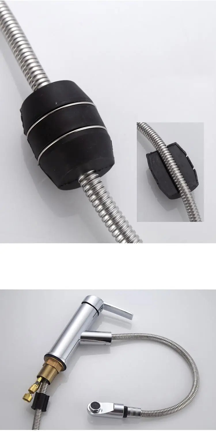 Single Handle Pull-Out Bathroom Basin Faucet – Modern Design for Hot and Cold Water - Loovy #