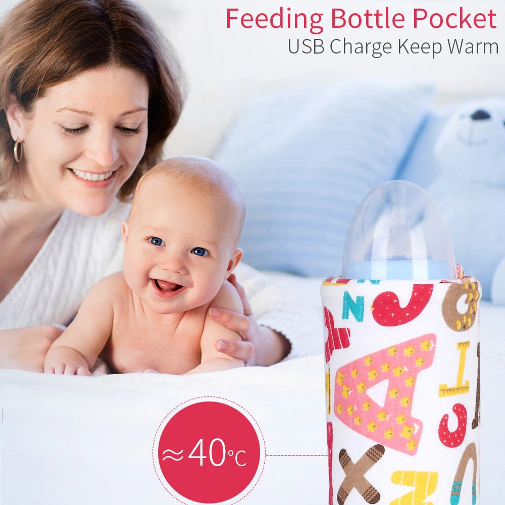 USB Milk & Water Warmer Bag – Portable Baby Bottle Heater for Travel, Stroller, and Nursing | Insulated Cartoon Design, 180ml Capacity - Loovy #