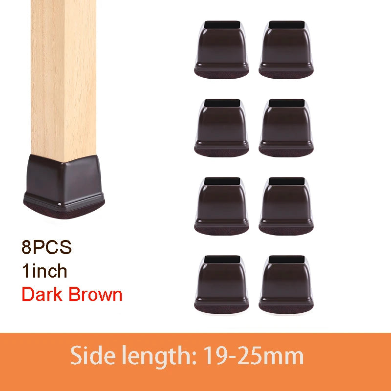 Chair Leg Caps - Thick Silicone & Felt Floor Protectors - Loovy