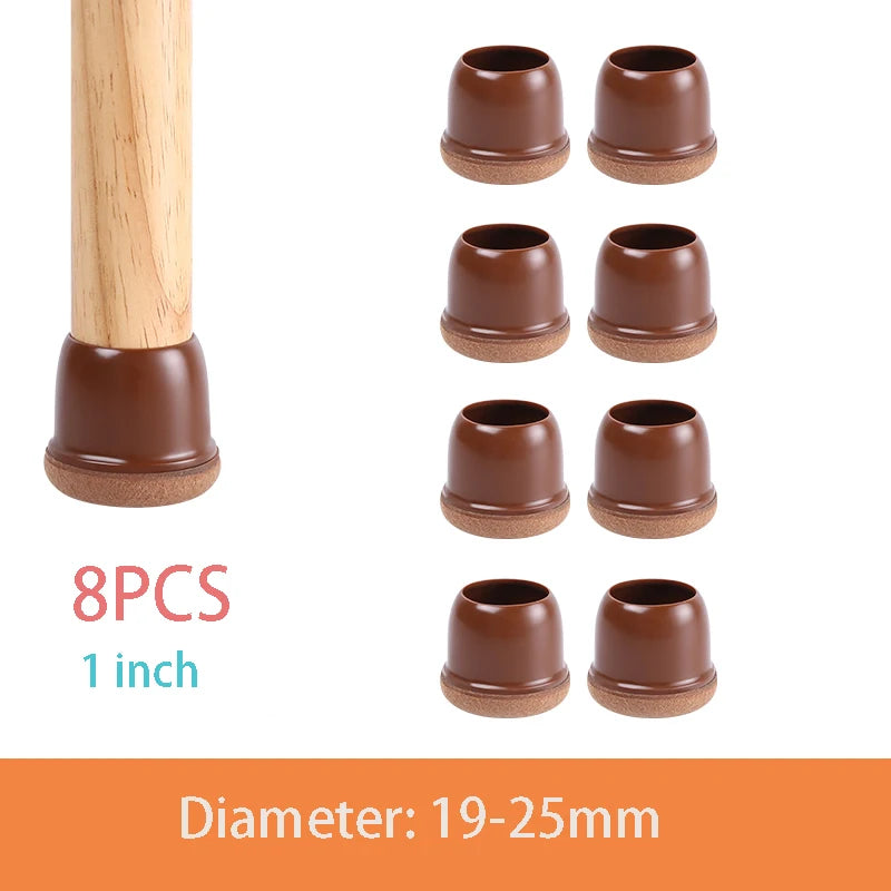 Chair Leg Caps - Thick Silicone & Felt Floor Protectors - Loovy