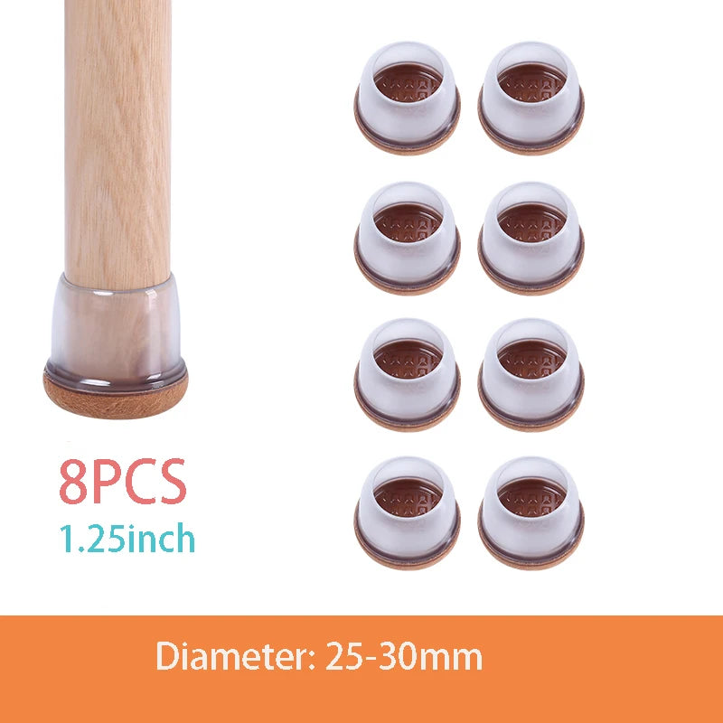 Chair Leg Caps - Thick Silicone & Felt Floor Protectors - Loovy #