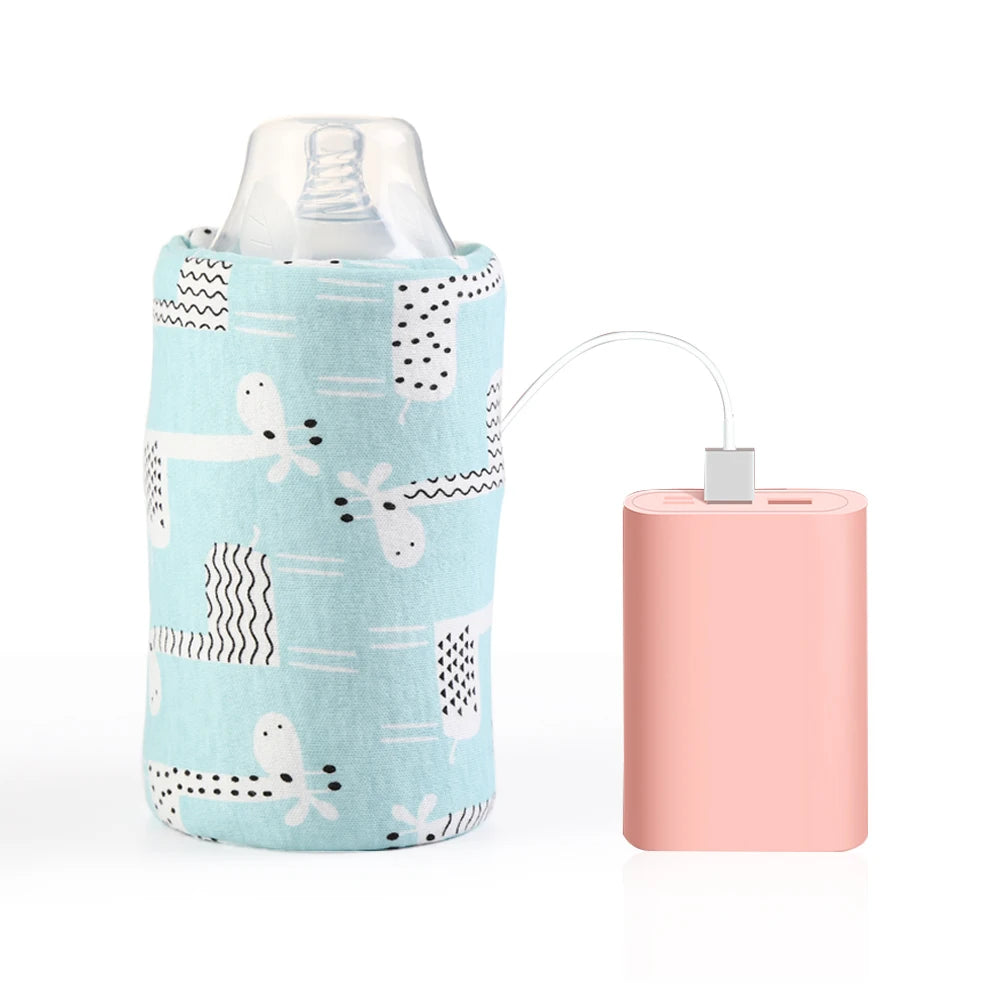 USB Milk & Water Warmer Bag – Portable Baby Bottle Heater for Travel, Stroller, and Nursing | Insulated Cartoon Design, 180ml Capacity - Loovy #