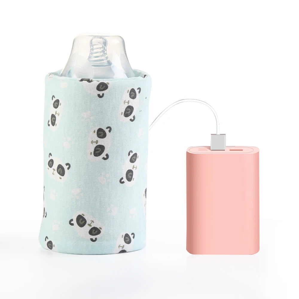 USB Milk & Water Warmer Bag – Portable Baby Bottle Heater for Travel, Stroller, and Nursing | Insulated Cartoon Design, 180ml Capacity - Loovy #
