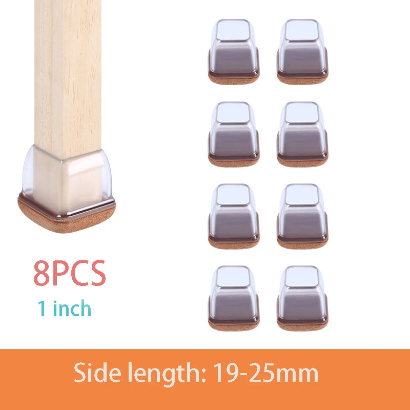 Chair Leg Caps - Thick Silicone & Felt Floor Protectors - Loovy #