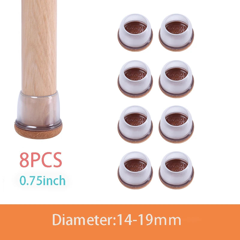Chair Leg Caps - Thick Silicone & Felt Floor Protectors - Loovy