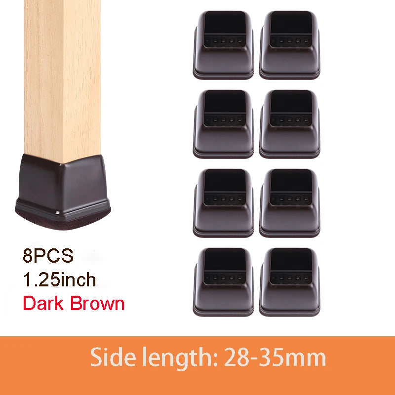 Chair Leg Caps - Thick Silicone & Felt Floor Protectors - Loovy #
