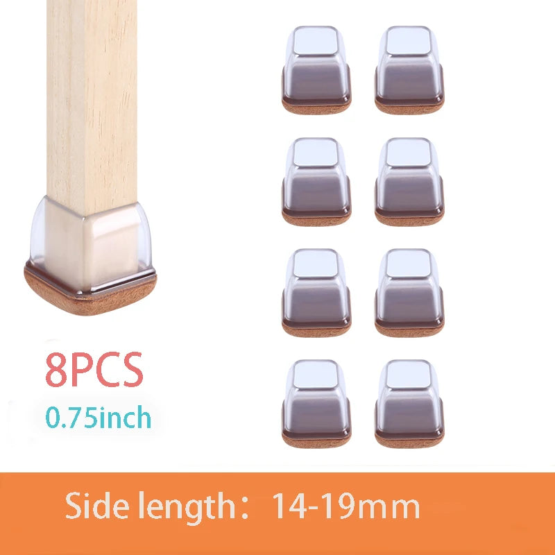 Chair Leg Caps - Thick Silicone & Felt Floor Protectors - Loovy