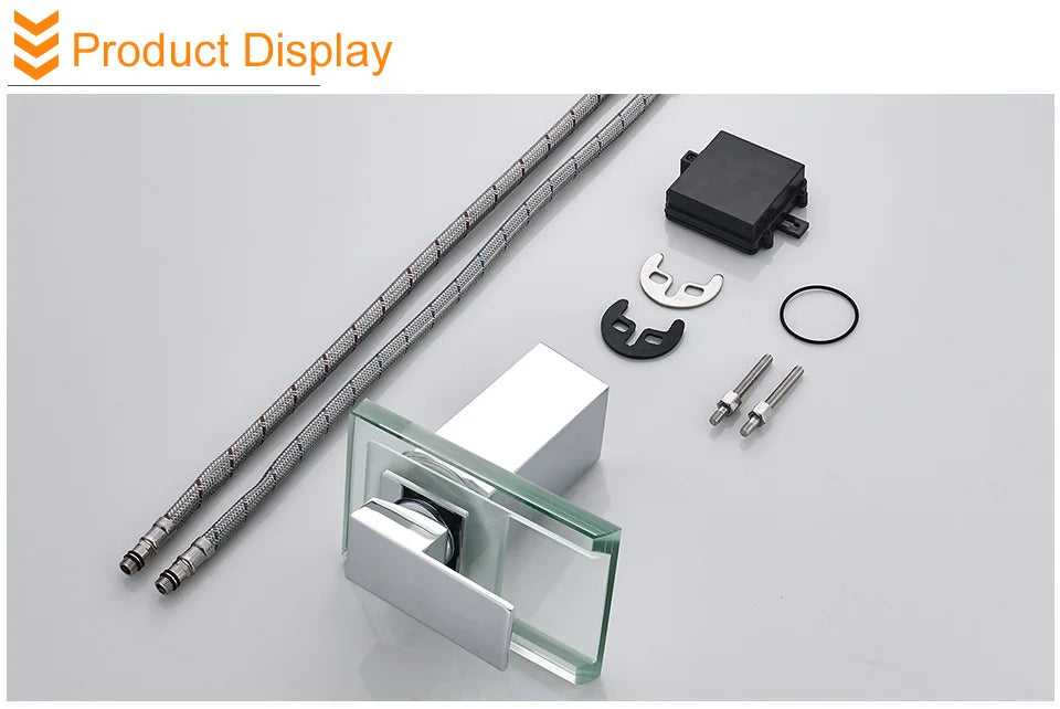 LED Waterfall Bathroom Faucet – Deck Mounted Basin Mixer Tap - Loovy #