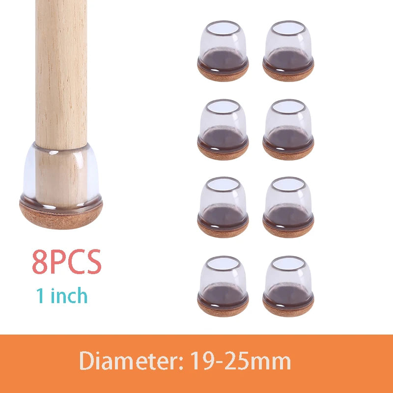 Chair Leg Caps - Thick Silicone & Felt Floor Protectors - Loovy #