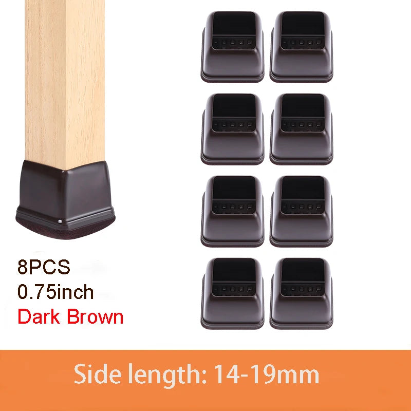 Chair Leg Caps - Thick Silicone & Felt Floor Protectors - Loovy #