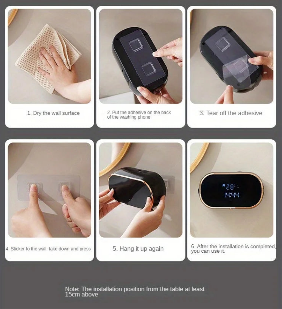 Intelligent Wall Mounted Sensing Soap Dispenser with Non-contact Infrared Bubbles Suitable for Kitchens and Bathrooms - Loovy #