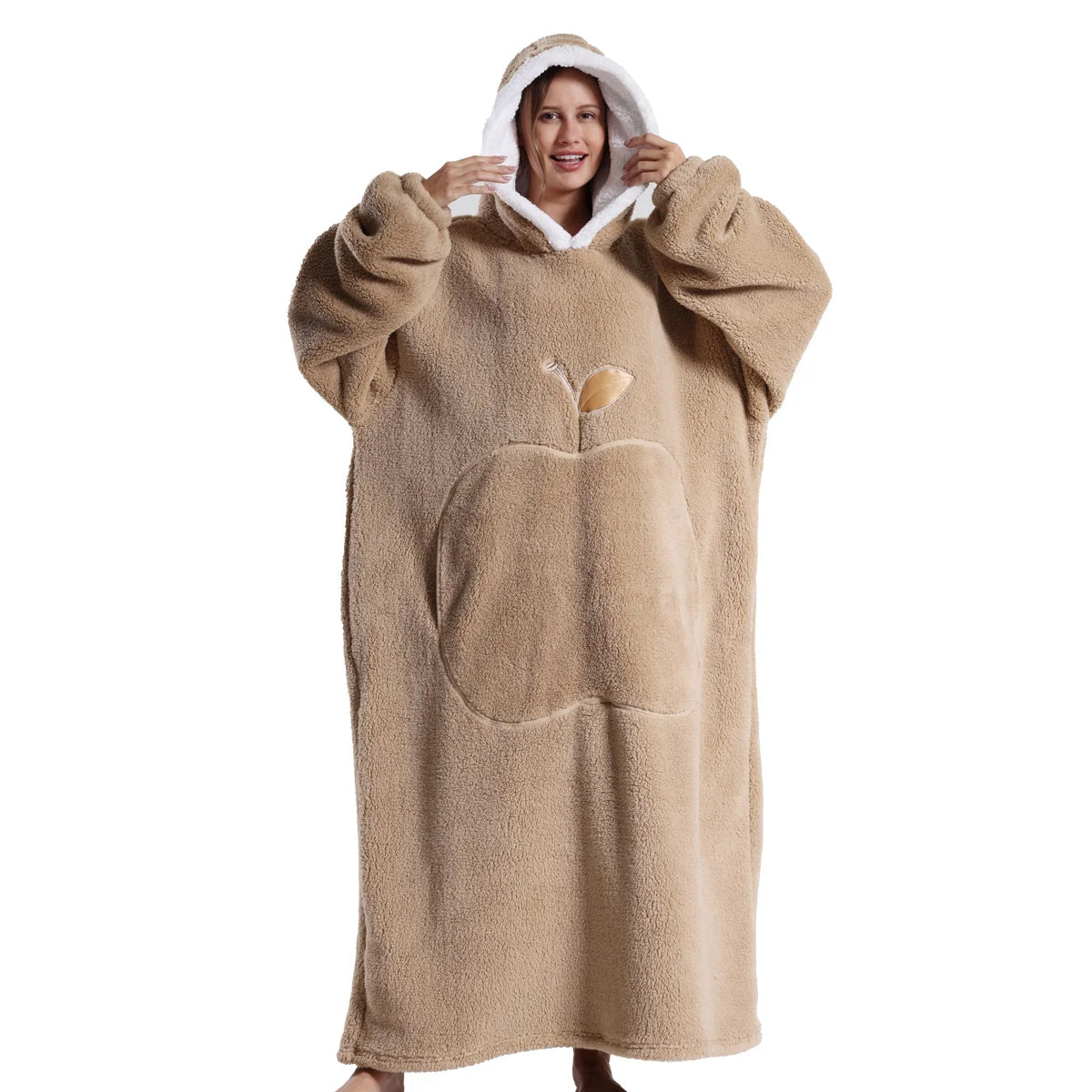 2025 Super Long Flannel Blanket Hoodie - Oversized Winter Pullover Fleece Sweatshirt for Women, Men & Kids - Loovy #