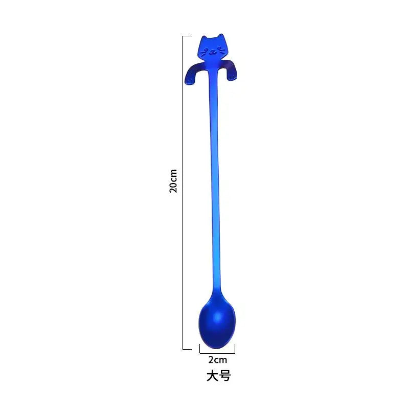 Cute Cat Coffee Spoon - Stainless Steel Dessert Spoon for Kids & Adults - Loovy #
