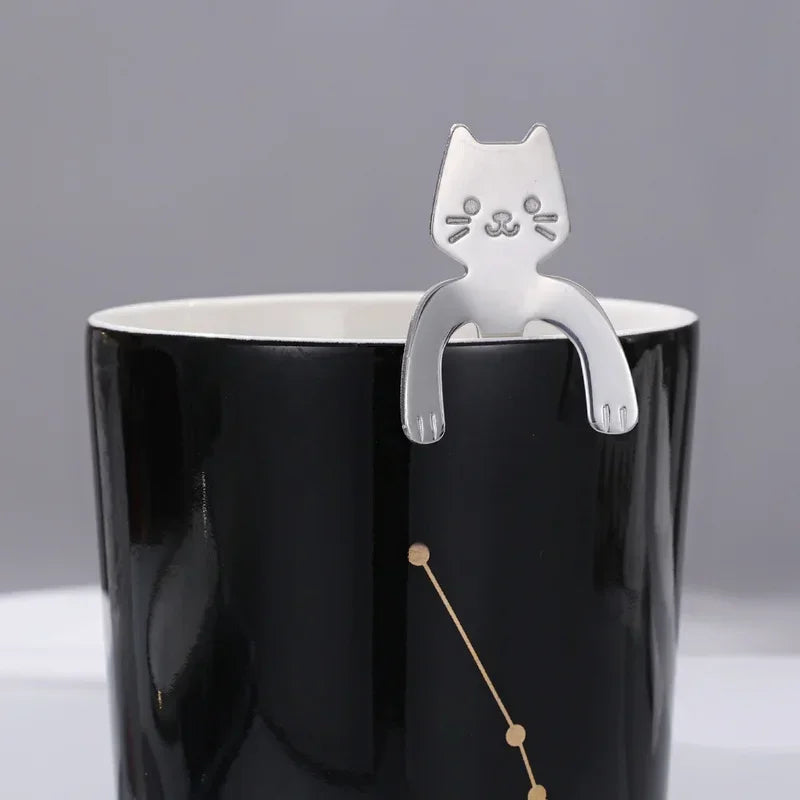 Cute Cat Coffee Spoon - Stainless Steel Dessert Spoon for Kids & Adults - Loovy #