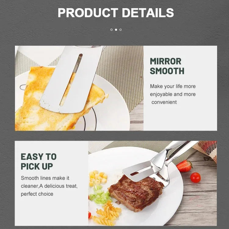 Multifunctional Stainless Steel Frying Shovel & Clip - BBQ, Grilling & Kitchen Tool - Loovy #