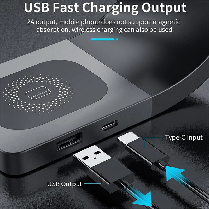 4-in-1 Magnetic Wireless Charging Station with Metal Shell - Loovy #