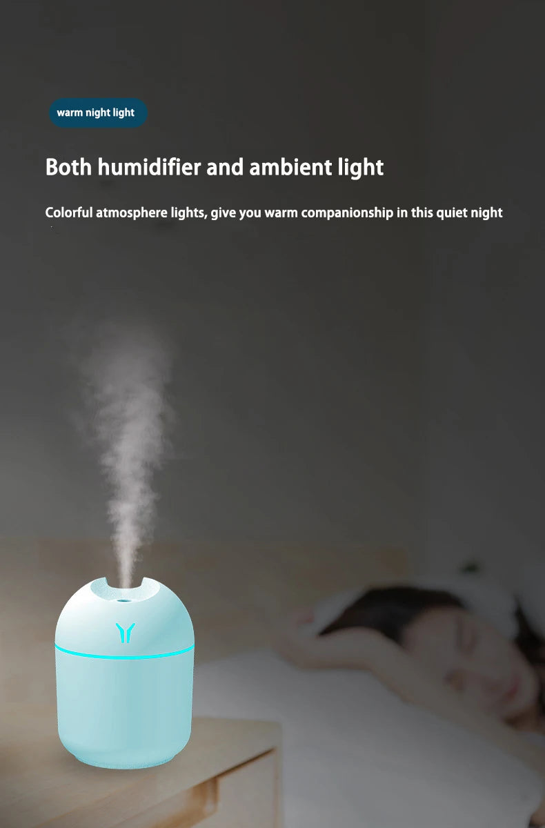 Portable USB Mini Humidifier with Aromatherapy Function – Compact, Quiet, and Efficient - Loovy #