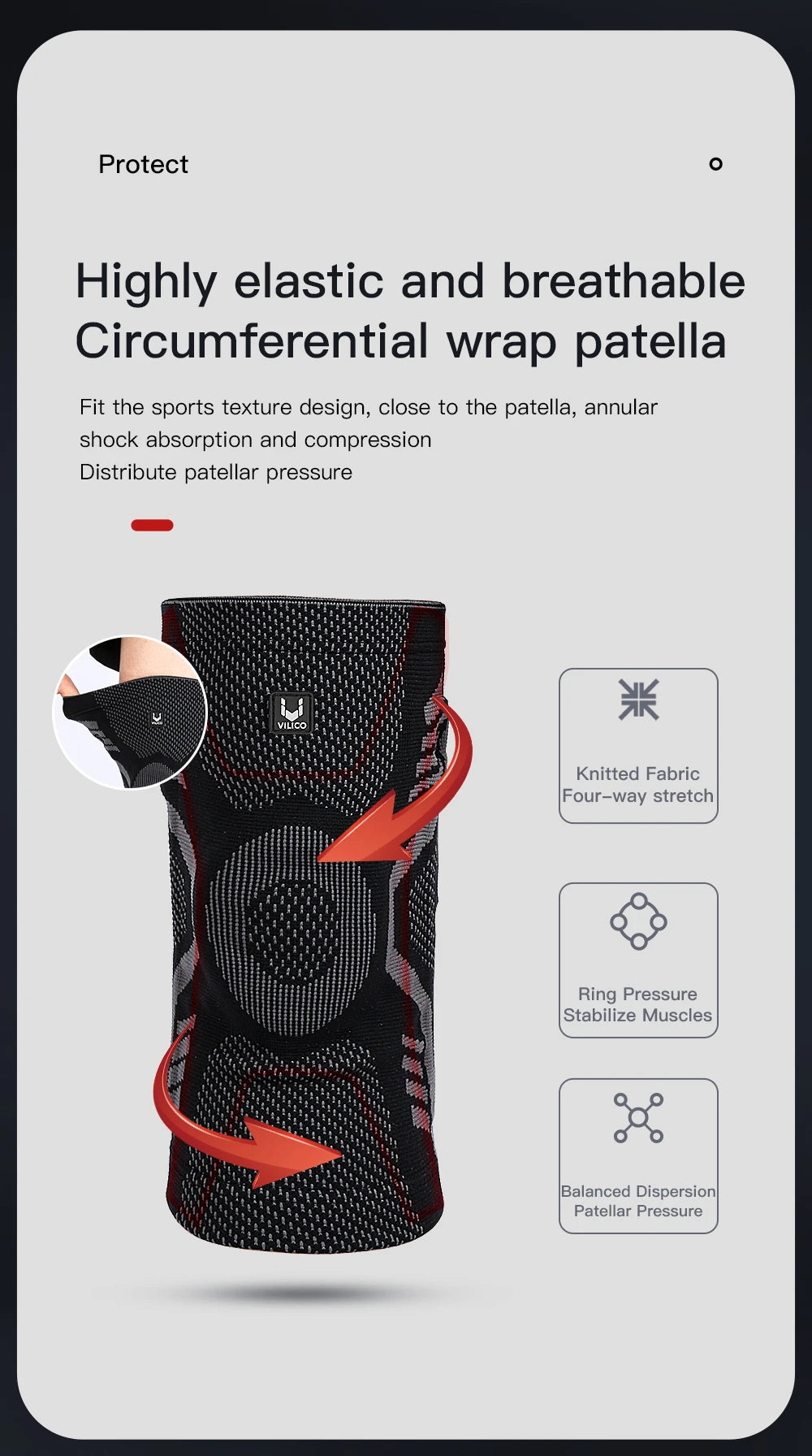 Professional Knee Support Brace for Seniors & Athletes - Compression Patella Sleeve with Shock-Absorbing Silicone | Arthritis & Sports Injury Relief