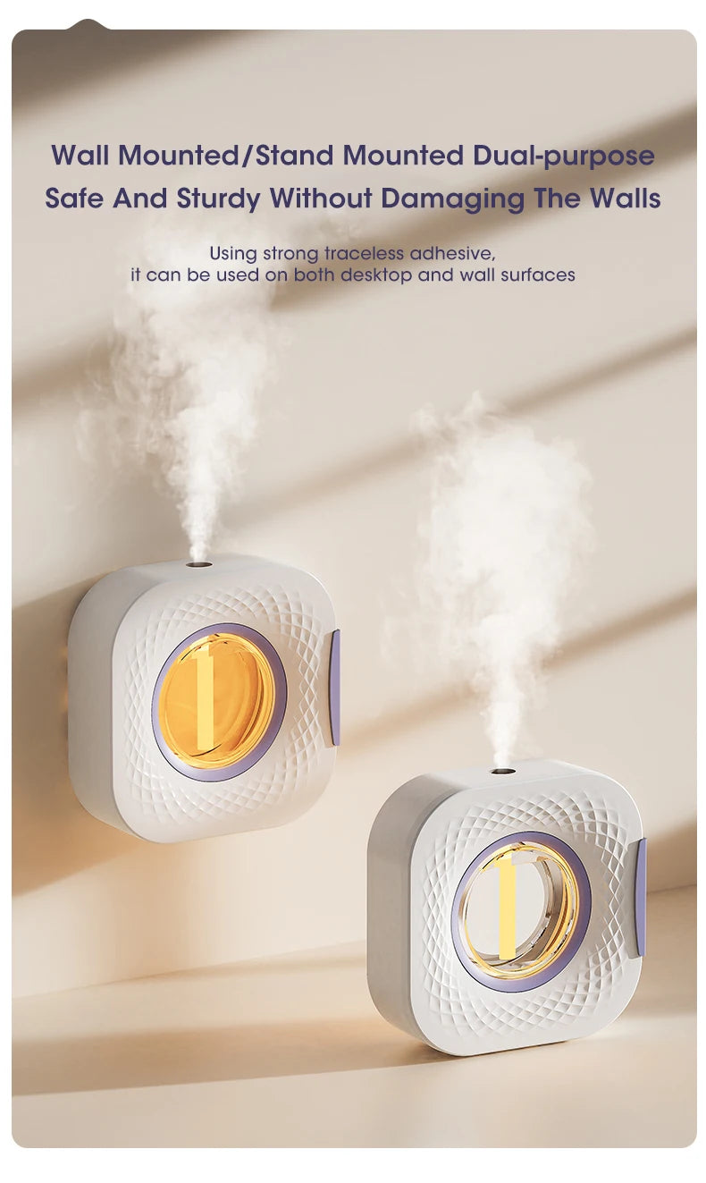 60㎡ Oil Aromatherapy Diffuser – Wall-Mounted & Desktop Air Purifying Machine with Colorful Night Light - Loovy #