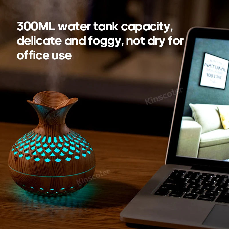 Elegant Wood Grain USB Aroma Diffuser & Humidifier - Loovy #