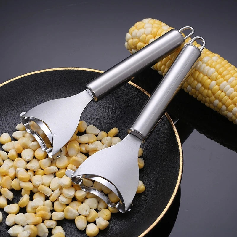 Stainless Steel Corn Kernel Remover - Fast & Easy Corn Shucking - Loovy #