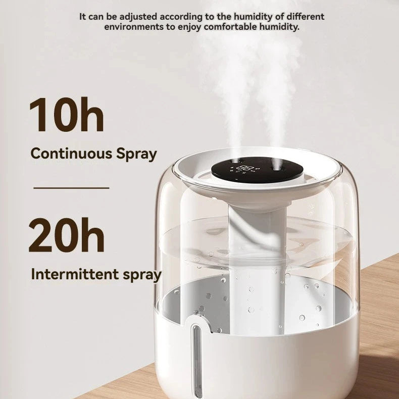 USB-Powered 6.8L Quiet Dual Spray Humidifier with Night Light - Loovy #