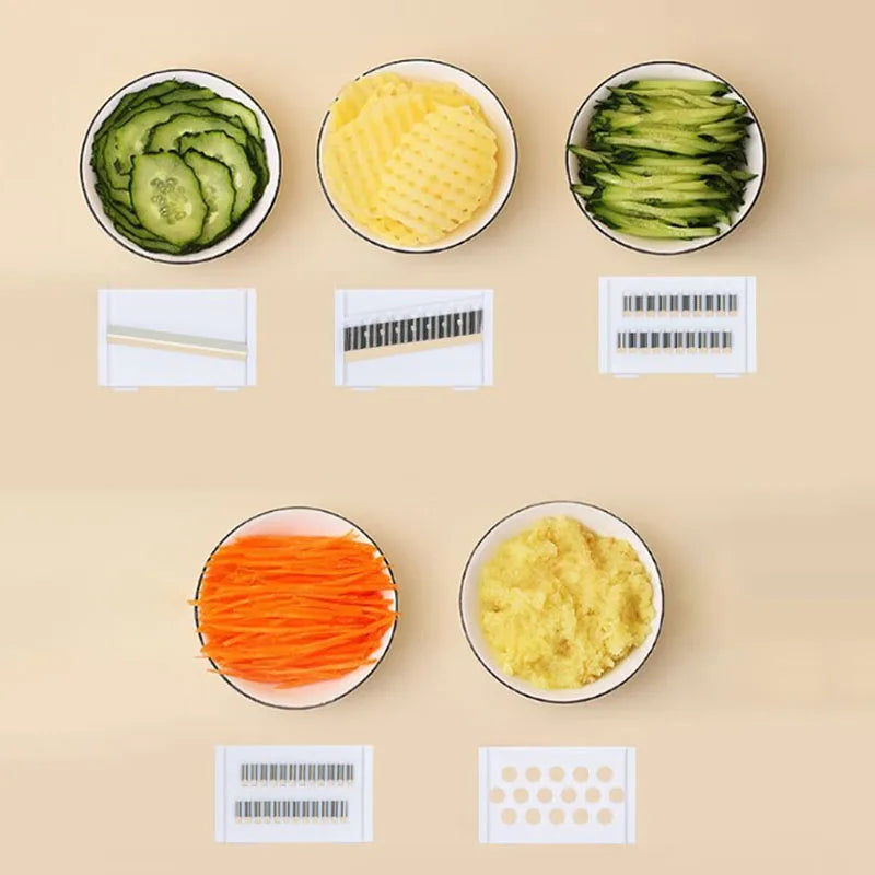 Multifunctional Vegetable Slicer with Basket - Cutter, Shredder & Grater - Loovy #