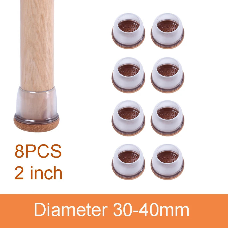 Chair Leg Caps - Thick Silicone & Felt Floor Protectors - Loovy #