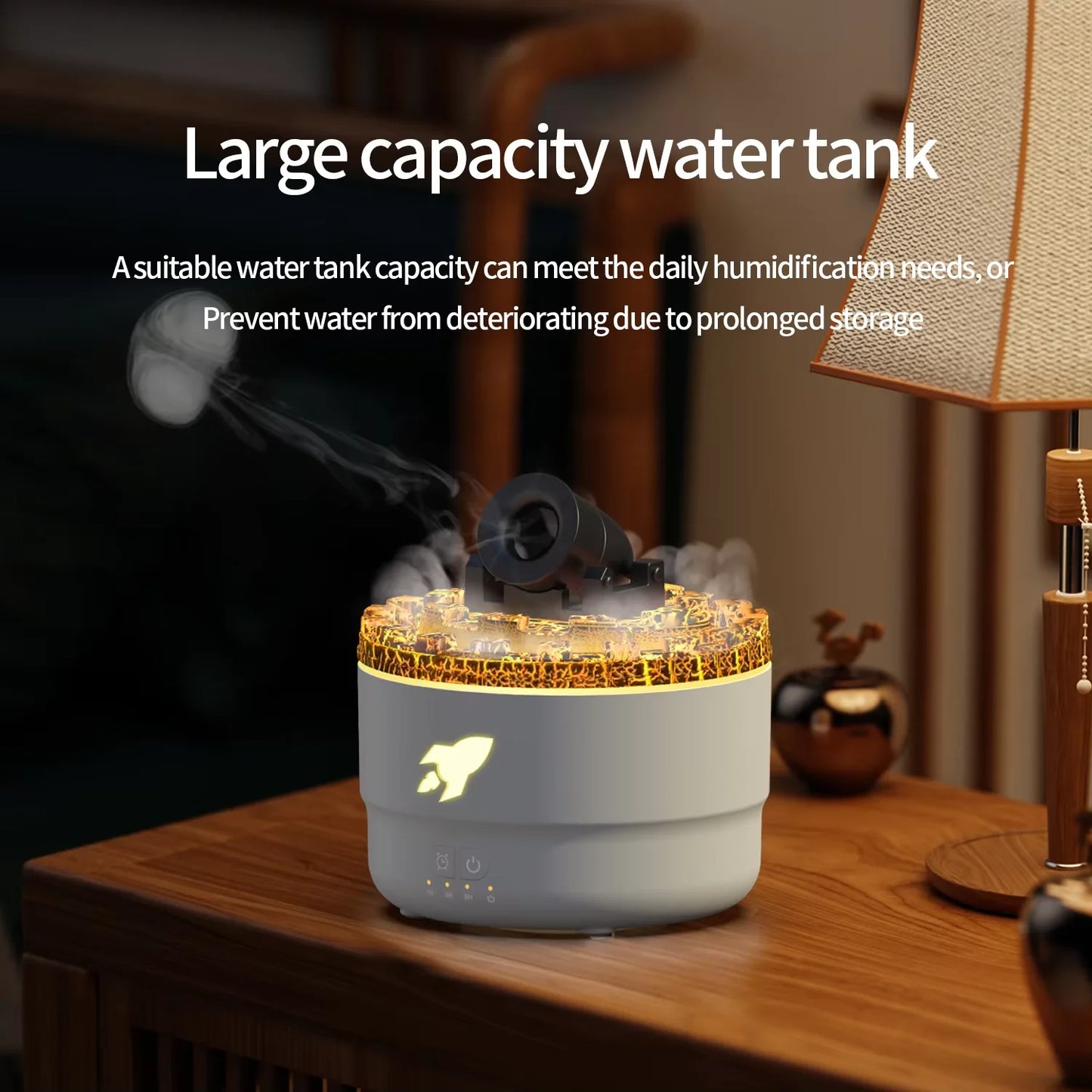 Volcanic Crack Light Cannons Humidifier – Essential Oil Diffuser with Aromatherapy and Visual Effects - Loovy #