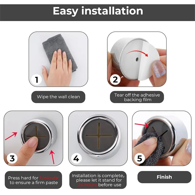 Self-Adhesive Towel Hooks - Wall Mounted for Bathroom & Kitchen - Loovy #