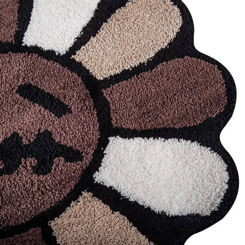 Aesthetic Sunflower & Cactus Tufted Rug – Decorative Anti-Slip Mat - Loovy #