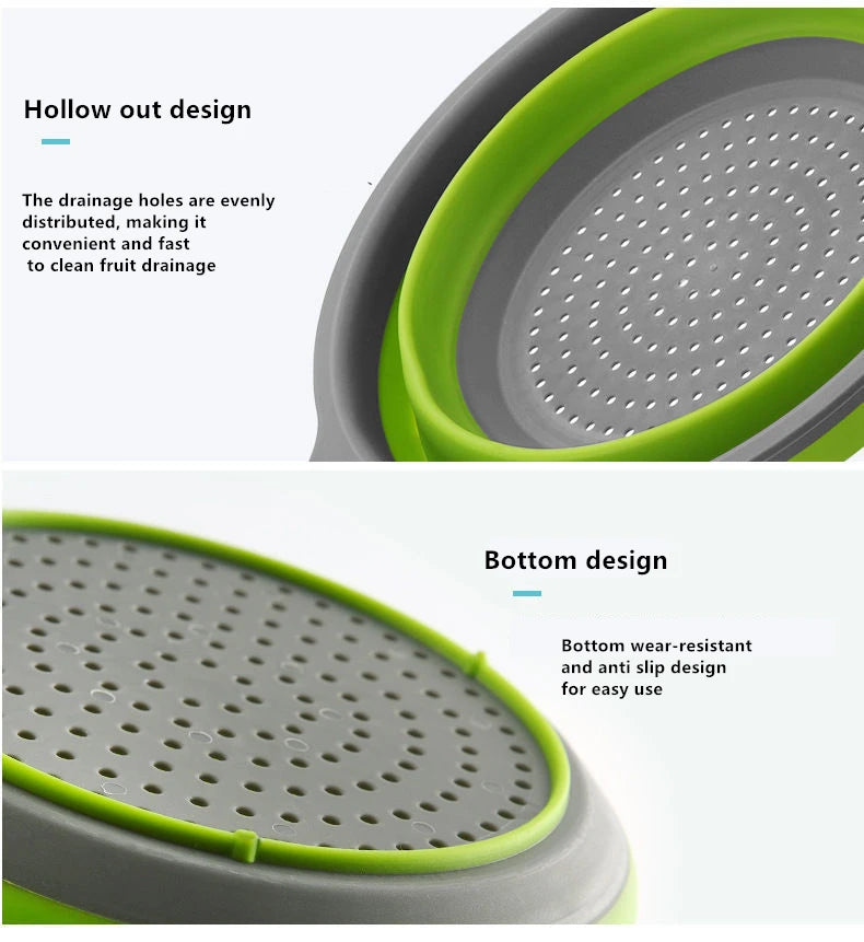 Foldable Silicone Colander - Space-Saving Multifunctional Drainer for Kitchen - Loovy #