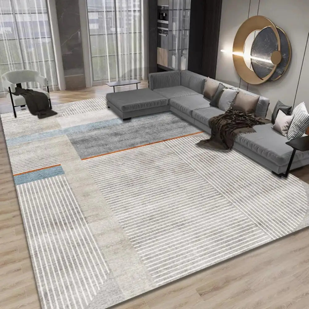 Modern Geometric Line Carpet – Crystal Velvet Mat for Living Room, Bedroom, and More - Loovy #