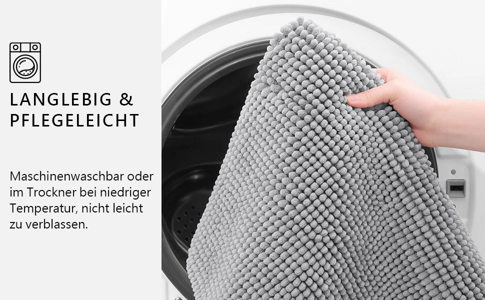 Chenille Bathroom Rug – Soft, Absorbent, and Non-Slip Bath Mat - Loovy #
