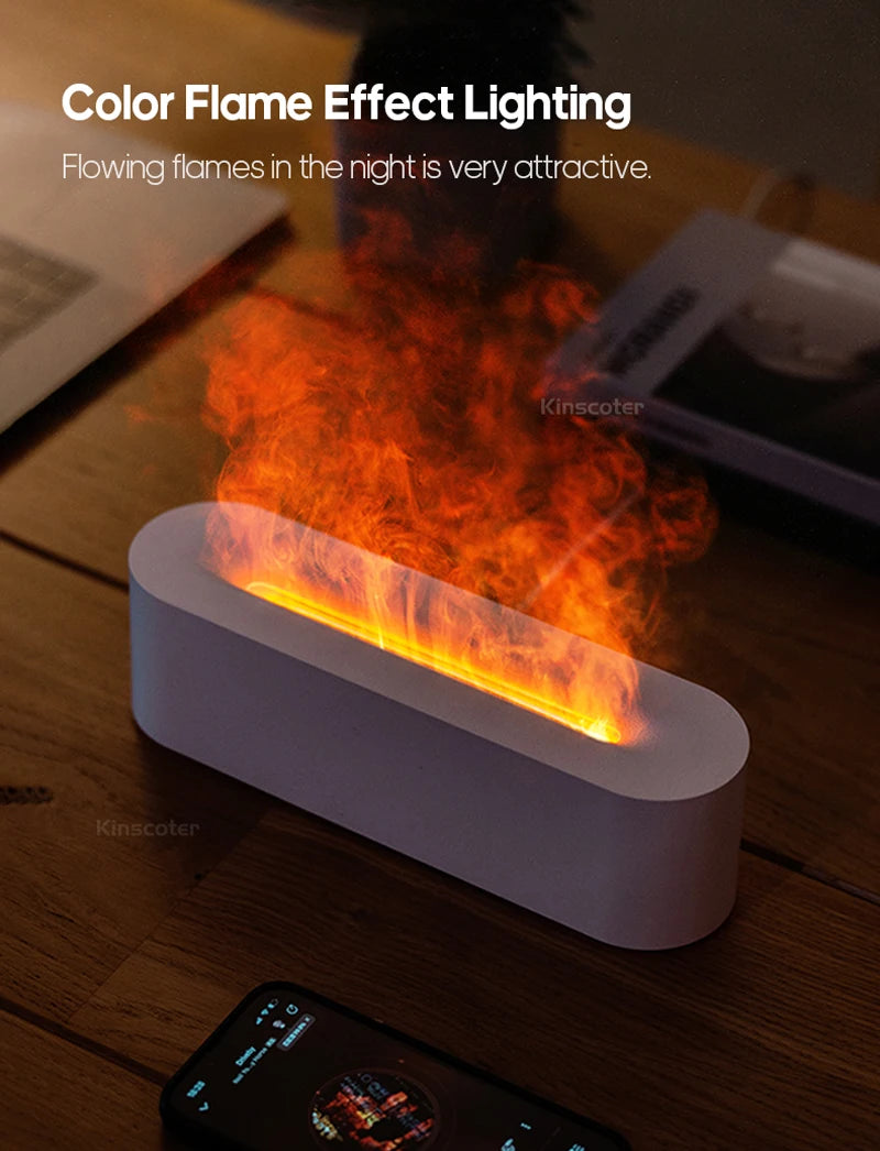 RGB Flame Aroma Diffuser – Ultrasonic Air Humidifier with LED Flame Effect - Loovy #