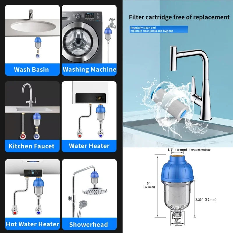 316 Stainless Steel Prefilter – Water Heater & Shower Head Scale Strainer for Kitchen & Bathroom - Loovy #