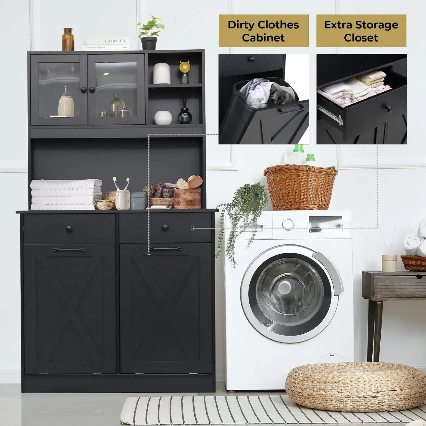Dual Tilt-Out Trash Cabinet - Kitchen Storage with Modern Design - Loovy #