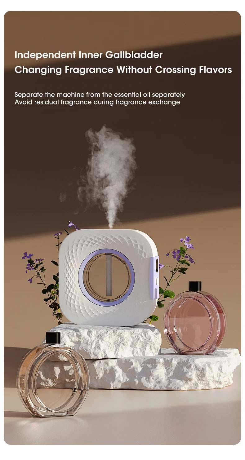 60㎡ Oil Aromatherapy Diffuser – Wall-Mounted & Desktop Air Purifying Machine with Colorful Night Light - Loovy #