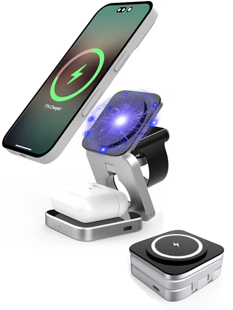 30W 3-in-1 Magnetic Wireless Charging Dock Station for-iPhone, AirPods, and Apple Watch - Loovy #