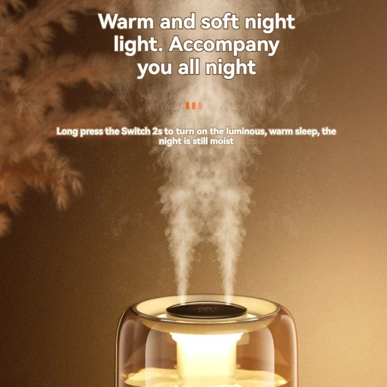 USB-Powered 6.8L Quiet Dual Spray Humidifier with Night Light - Loovy #