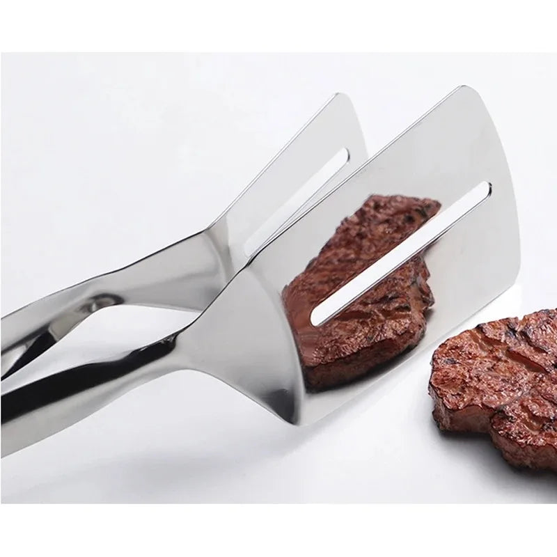 Multifunctional Stainless Steel Frying Shovel & Clip - BBQ, Grilling & Kitchen Tool - Loovy #