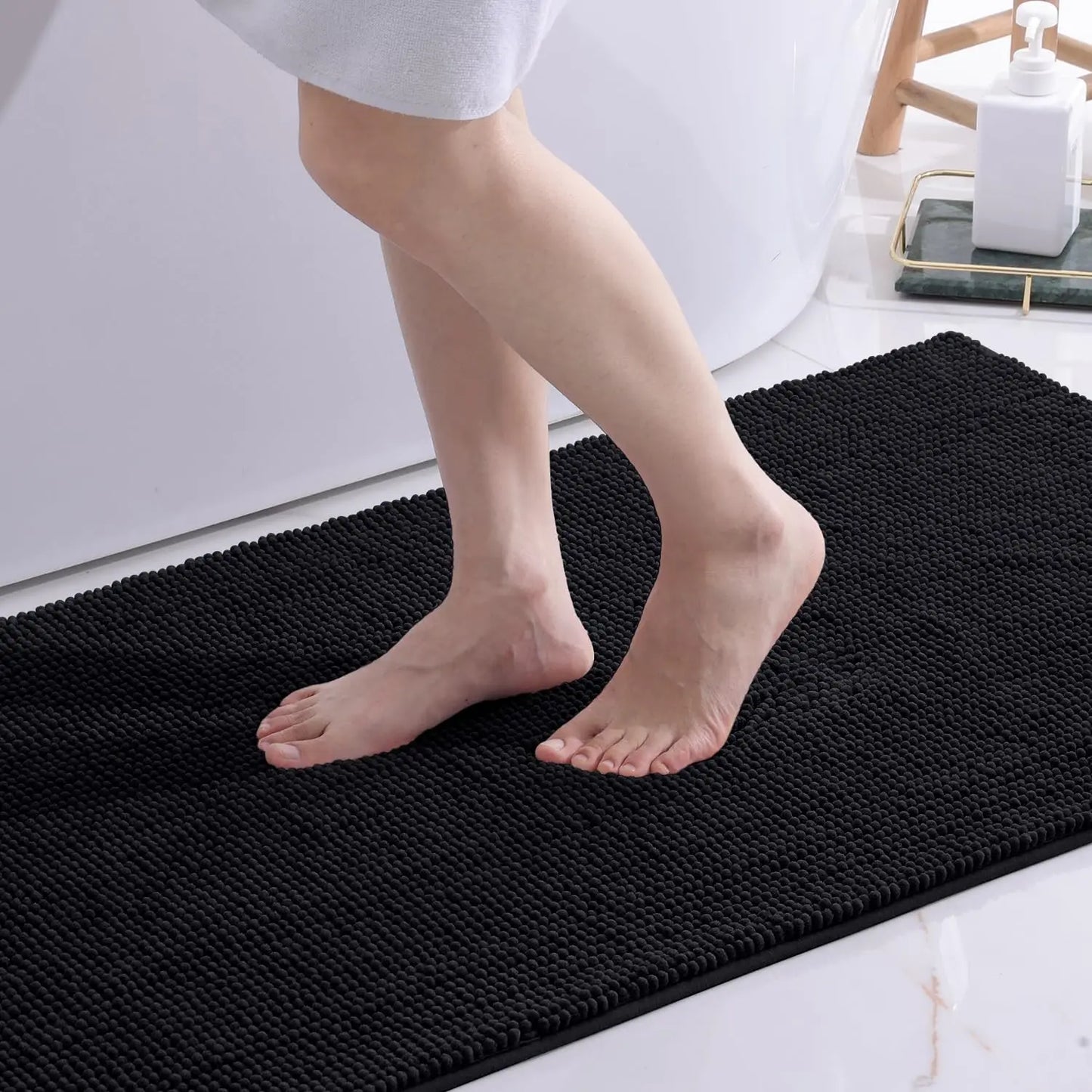 Chenille Bathroom Rug – Soft, Absorbent, and Non-Slip Bath Mat - Loovy #