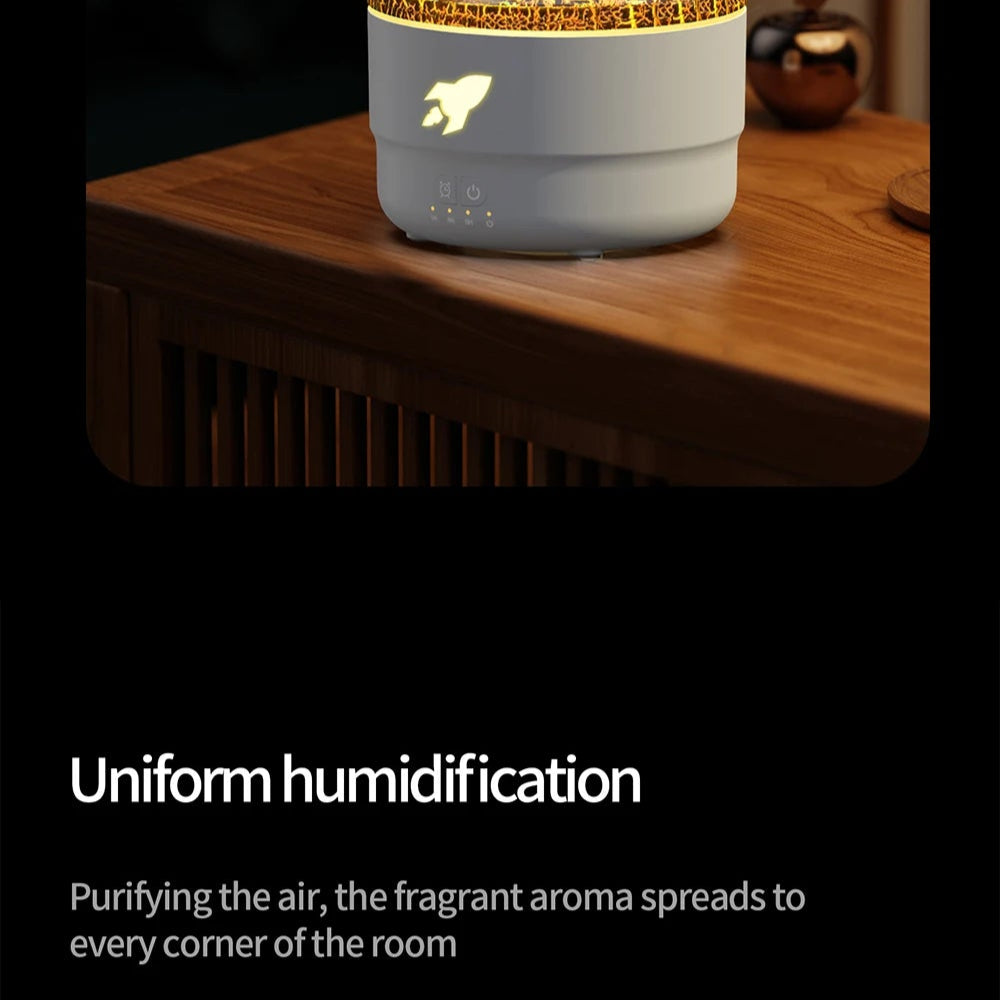 Volcanic Crack Light Cannons Humidifier – Essential Oil Diffuser with Aromatherapy and Visual Effects - Loovy #