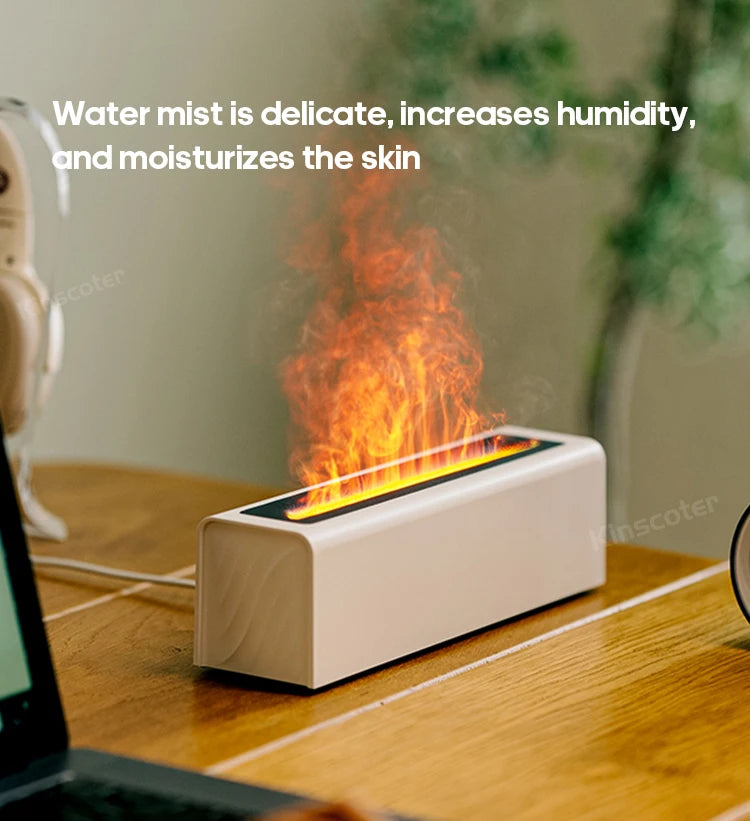 RGB Flame Aroma Diffuser – Ultrasonic Air Humidifier with LED Flame Effect - Loovy #