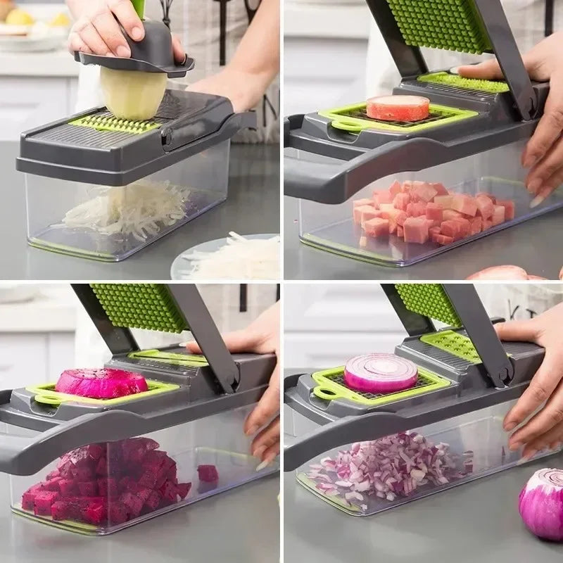 14/16-in-1 Multifunctional Vegetable Chopper - Slice, Dice, Shred with Ease - Loovy #