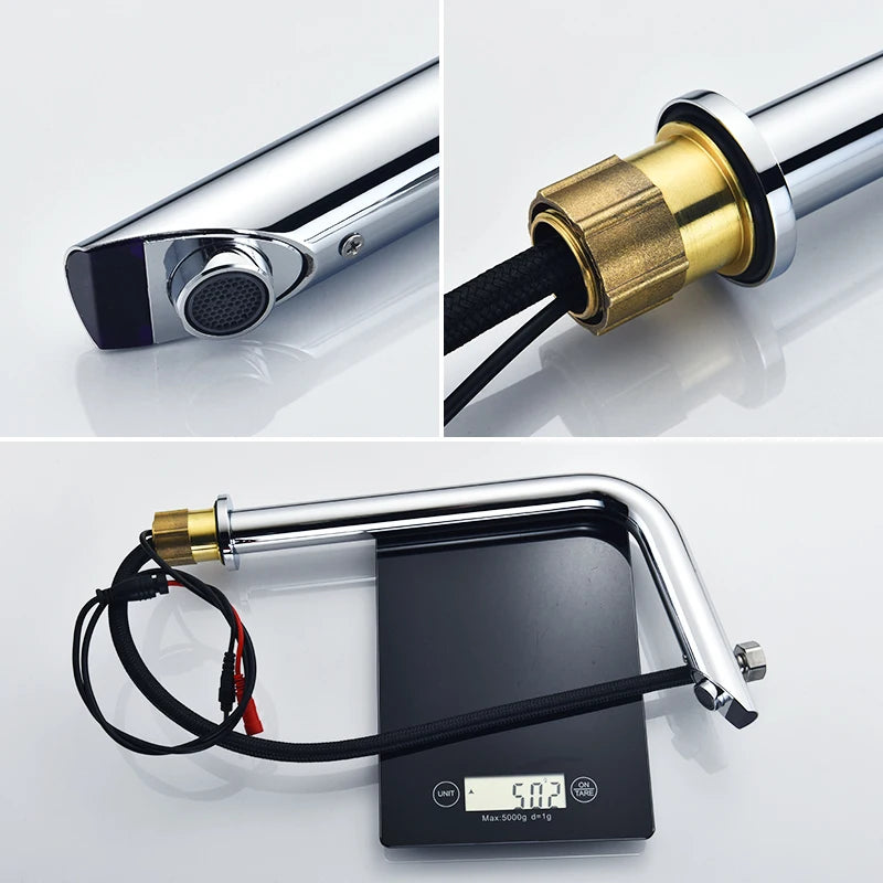 Sensor Basin Faucet – Chrome Deck-Mounted Automatic Water Mixer Tap - Loovy #