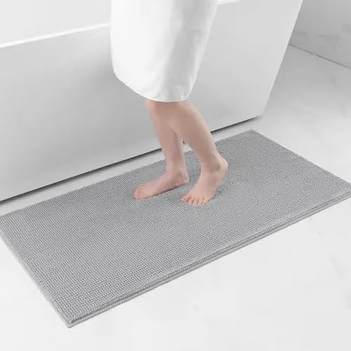 Chenille Bathroom Rug – Soft, Absorbent, and Non-Slip Bath Mat - Loovy #