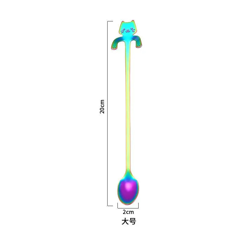 Cute Cat Coffee Spoon - Stainless Steel Dessert Spoon for Kids & Adults - Loovy #