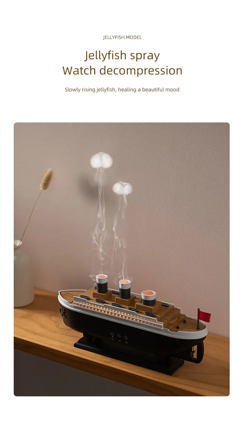 Retro Boat Ultrasonic Aromatherapy Humidifier with Remote Control - Loovy #