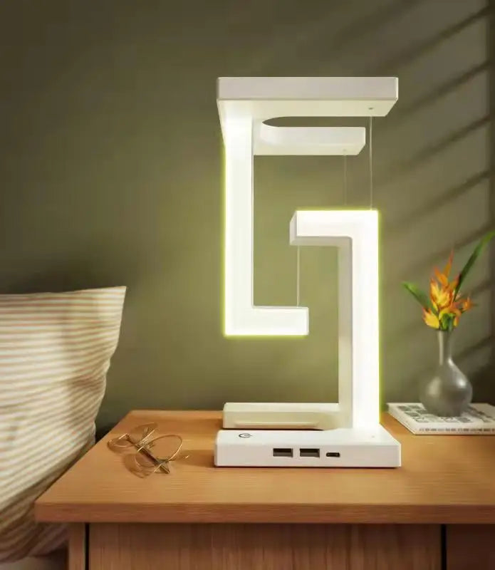 LED Suspended Anti-Gravity Night Light with 10W Wireless Charger - Loovy #